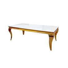 Load image into Gallery viewer, Louis Gold Coffee Table with White Glass Top
