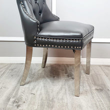 Load image into Gallery viewer, Mayfair Leather Dining Chairs ALL COLOURS Plain Back/Square Knocker
