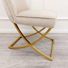 Load image into Gallery viewer, Sandhurst X Leg Dining Chair in Gold

