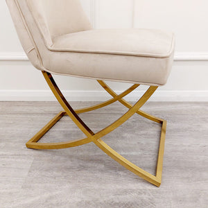 Sandhurst X Leg Dining Chair in Gold