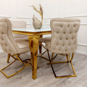 Sandhurst X Leg Dining Chair in Gold