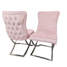 Load image into Gallery viewer, Sandhurst Dining Chair X Leg in Pink Velvet
